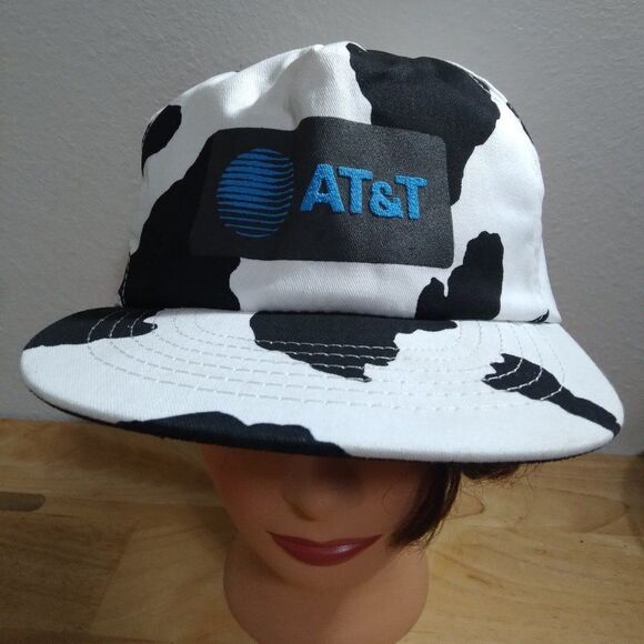 Vintage AT&T Logo Cow Spots Snap Back Hat - Picture 1 of 8